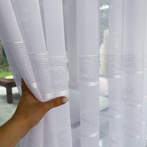  Tkanina za zavjese Batist Stripe bijela vis. 3,00 m Cijene