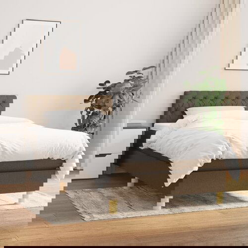 The Living Store Box spring postelja z vzmetnico temno rjava 90x200 cm blago - Box Spring Postelja, (21516775) Slike