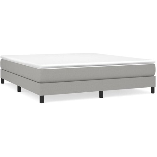  Okvir za krevet s oprugom svjetlosivi 180x200 cm od tkanine Slike
