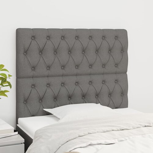  Uzglavlja 2 kom tamnosiva 100x7x78/88 cm od tkanine Slike