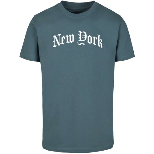 MT Men Men's T-shirt New York Wording - blue Cene