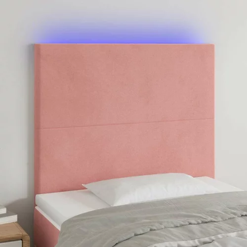  posteljno vzglavje roza 90x5x118/128 cm žamet