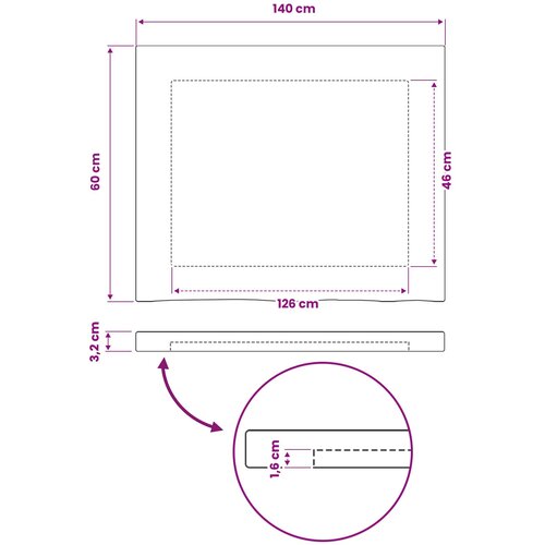  Pravokutni stolni vrh 140 x 60 x 3,2 cm Pravokutni Slike