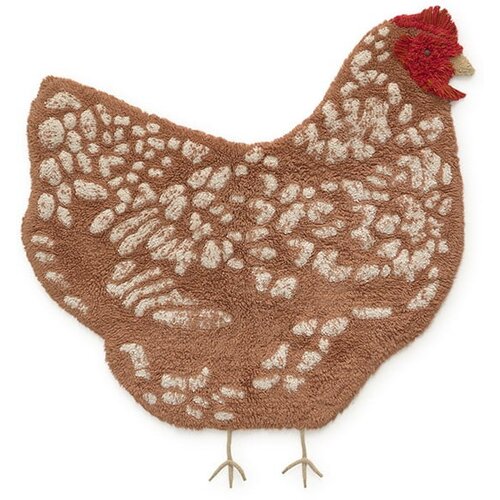 Lorena Canals Smeđi periv/ručno rađen pamučan dječji tepih 110x100 cm Chicken &amp;ndash; Slike
