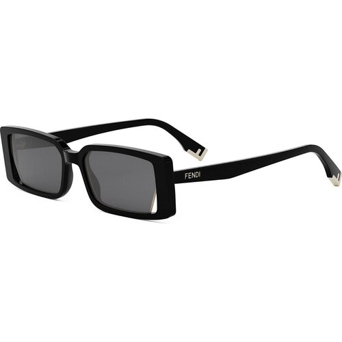 Fendi Way Black Rectangular Sunglasses ONE SIZE (53) Črna/Siva Slike