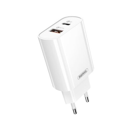 Remax Punjač RP-U37, USB A, USB C, 20W, Bijeli Slike