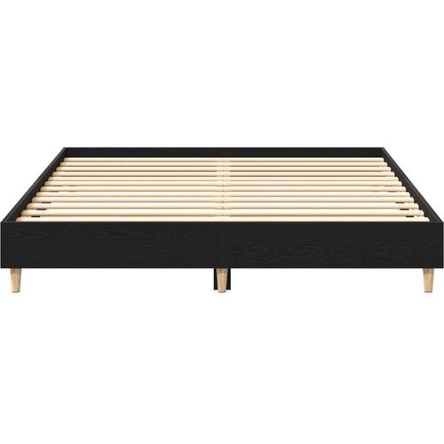  Krevetni okvir Crna hrastovina 150x200 cm Inženjersko drvo Slike