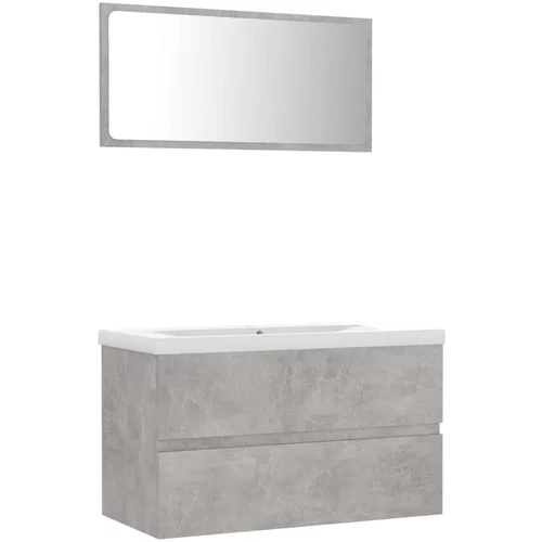 vidaXL Komplet kopalniškega pohištva betonsko sive barve iverna plošča, (20580031)