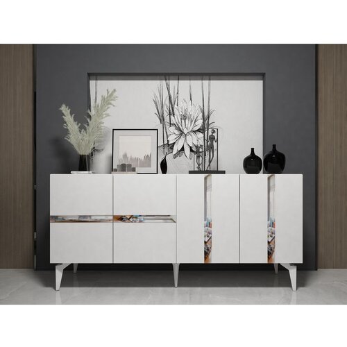Hanah home vania - white, silver whitesilver console Cene