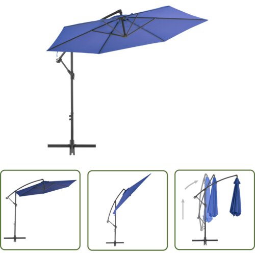  The Living Store Previsni senčnik z aluminijastim drogom 300 cm moder - Previsni Senčnik, (21742803) Slike