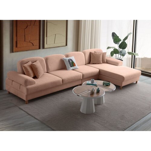 Atelier Del Sofa Aries Relax Joker Right ugaona garnitura na razvlačenje 180 × 356 cm, puder roze Cene