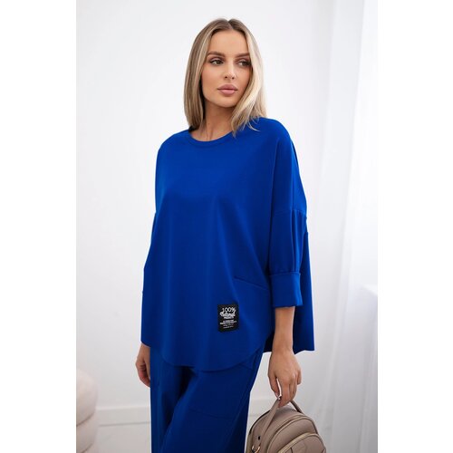 Kesi Włoski Włoski Set Punto Milano Winter sweatshirt + pants cornflower blue Slike