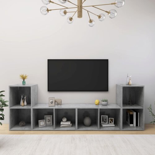 TV ormarići 4 kom siva boja betona 72 x 35 x 36 5 cm od iverice Slike