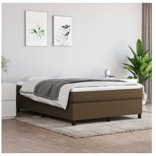  Box spring posteljni okvir temno rjav 140x190 cm blago Cene