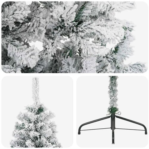 Umjetno božićno drvce 240 cm PVC i čelik Zelena i bijela - Zelena i bijela 240 cm Slike