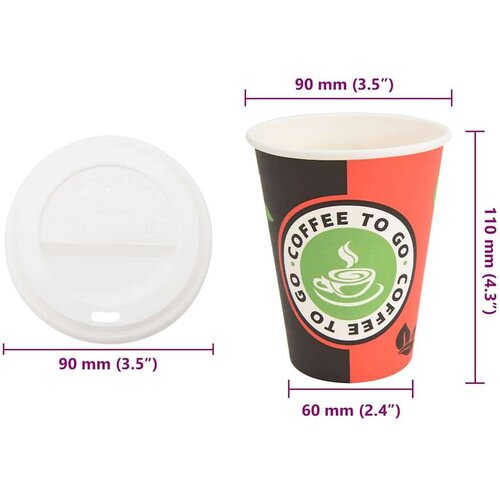 VidaXL papirnate &amp;scaron;alice za kavu s poklopcem 1000 kom 4 oz 100 ml Slike