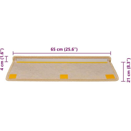  Ljepljivi tepisi za stepenice 30 kom 65x21x4 cm svjetlobež Slike