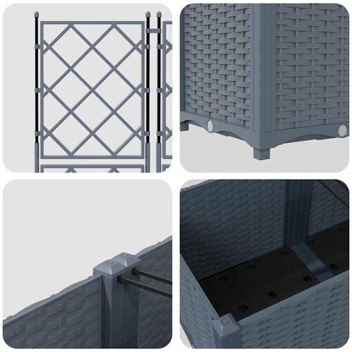  Vrtna saksija 3 pcs Svijetlo siva 80 x 80 x 143 cm Plastika Slike