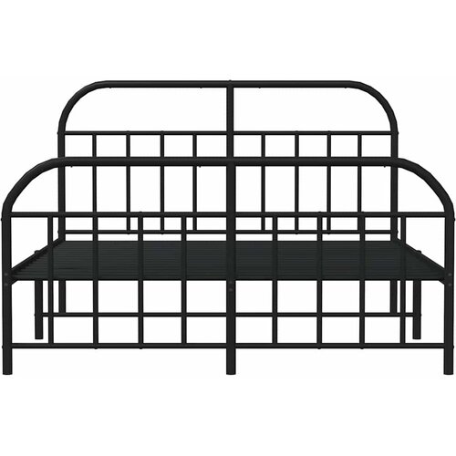  Metalni okvir kreveta uzglavlje i podnožje crni 140x200 cm Slike