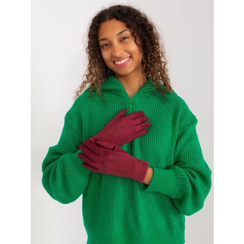 Fashion Hunters Burgundy Elegant Winter Gloves Cene