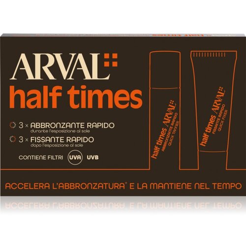 Arval Half Times Fast Tanning Bottle + Tube Set za&amp;scaron;čitno olje za pospe&amp;scaron;itev porjavelosti Slike