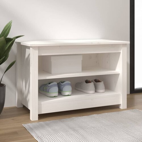 vidaXL klupa za cipele bijela 70 x 38 x 45,5 cm od masivne borovine Cijene