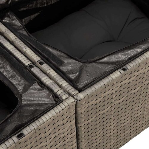 VidaXL 13-dijelni set vrtnih sofa od poliratana s jastucima sivi Slike