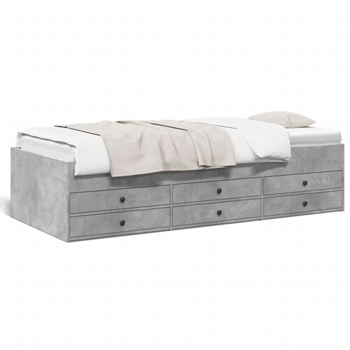 vidaXL Dnevni krevet s ladicama siva boja betona 90 x 200 cm drveni Cijene