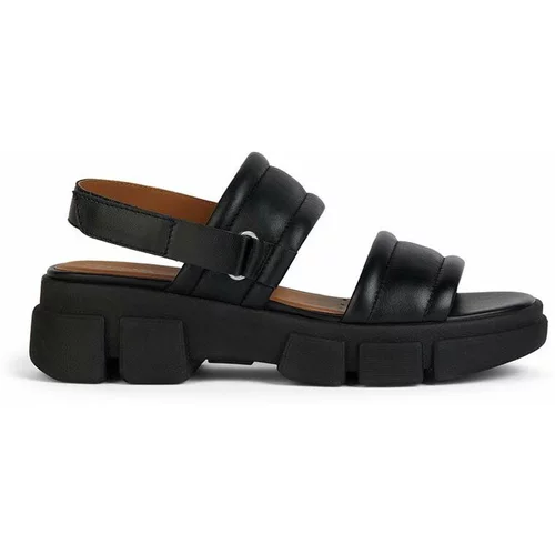 Geox Usnjeni sandali D LISBONA ženski, črna barva, D45PSA 000TU C9999