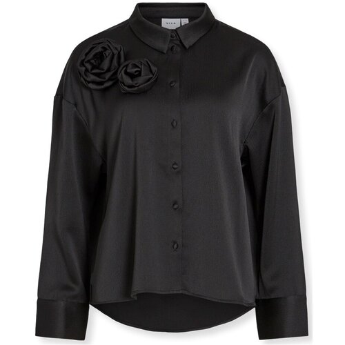 Vila Topi & Bluze Medina Rose Shirt L/S - Black Črna Cene
