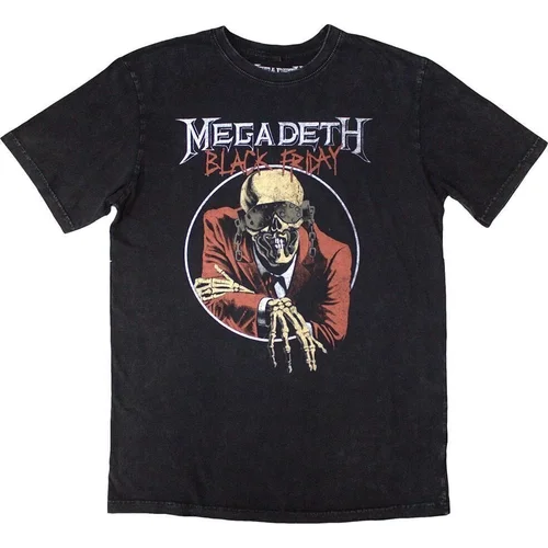 Megadeth Majica Black Friday Stone Wash Unisex Charcoal Grey L