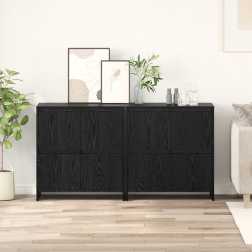vidaXL Strani šal 2 pcs Črni hrast 70 x 41 x 75 cm Konstruiran les Cene