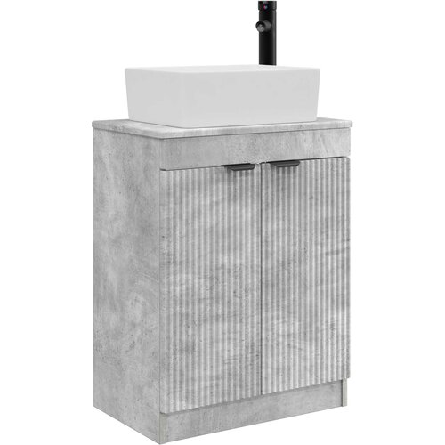 vidaXL Kupaonski Lavabo - Umivaonik s sudoperom Betonska siva 54 x 35 x 83 cm - Betonska siva Cijene