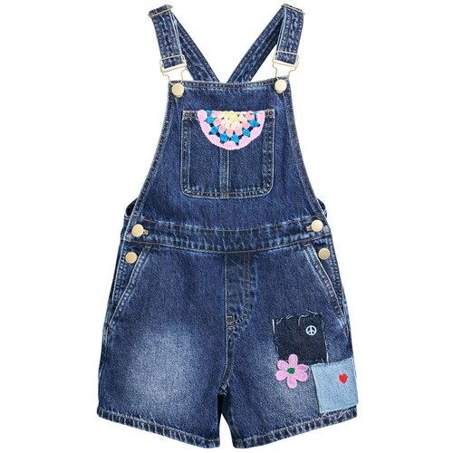 Desigual Hlače z naramnicami moder denim / mešane barve Cene