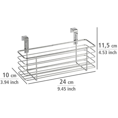 Wenko 2344100 - Korpa SLIM 24x11,5 cm sjajni hrom/crna Slike