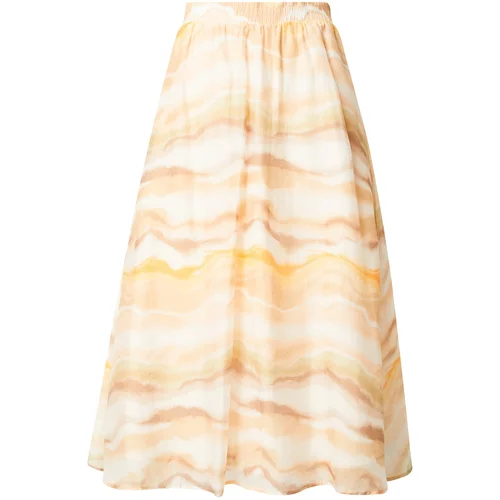 Minimum Suknja 'Evona' bež / narančasto žuta / maslinasta / prljavo bijela