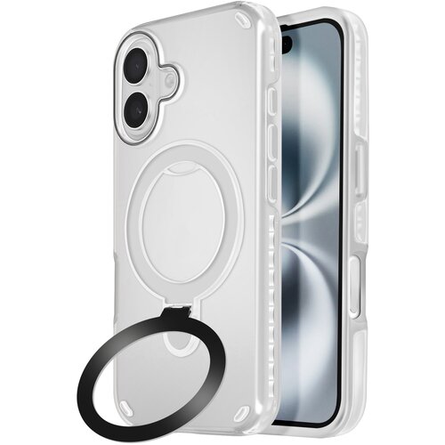 AVIZAR MagSafe ohišje za iPhone 16 Odporno na udarce z zložljivim stojalom, Bela, (5000010267) Cene
