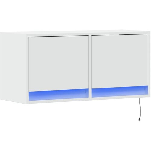  Zidni TV ormarić s LED svjetlima bijeli 80 x 31 x 38 cm Slike