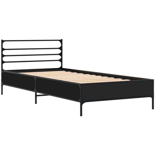 VidaXL okvir za krevet crni 100x200 cm konstruirano drvo i metal Slike