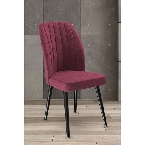 Hanah home set trpezarijskih stolica Platinum 6 kom, bordo tkanina Jerry, crne metalne noge Cene