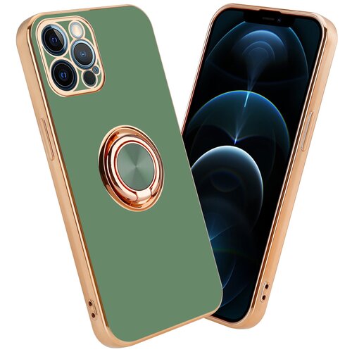 Cadorabo Ohišje, združljiv z Apple v sijajni svetlo zeleni barvi - Zlato z obročem - Zaščitni pokrov iz fleksibilnega silikona TPU, z zaščito pred kamero in držalom magnetnega avtomobila, (20602615) Cene