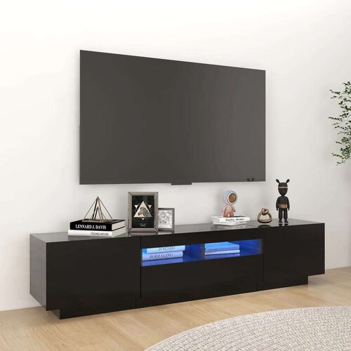 vidaXL TV ormarić s LED svjetlima crni 180 x 35 x 40 cm Cene