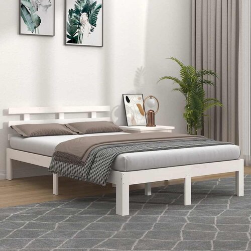  Okvir za krevet od masivnog drva bijeli 180 x 200 cm veliki Cijene