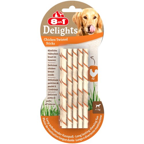 8in1 8 in 1 Delights Twisted Sticks za male pse piletina - 10 komada Cijene