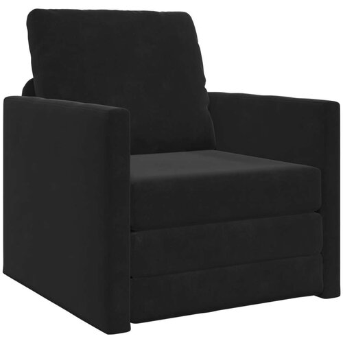 SOFA na razvlačenje 2-u-1 Crna 74x77x81 cm Velur Cijene