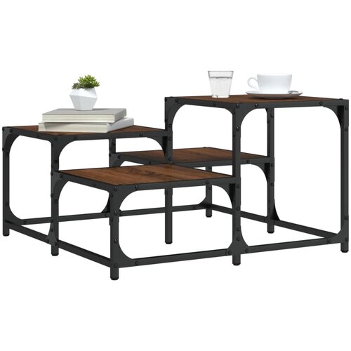 VidaXL Stolić za kavu smeđa boja hrasta 68x68x40 cm konstruirano drvo Slike