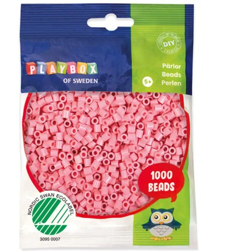 Playbox 5mm MIDI peglajuće perle u pakiranju od 1000 komada, pastelno roza boje. Cene