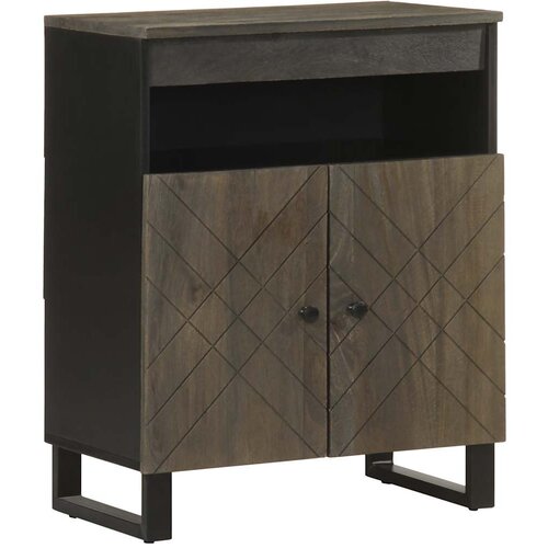 VidaXL Komoda črn 60x33x75 cm trden mangov les Slike