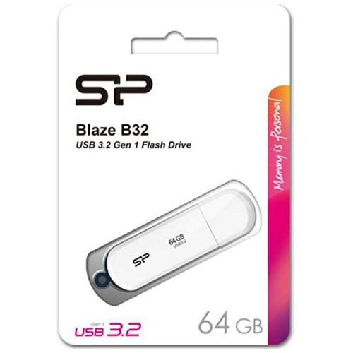 SiliconPower SP USB 3.2 FLASH DRIVE BLAZE B32 64GB WHITE Slike