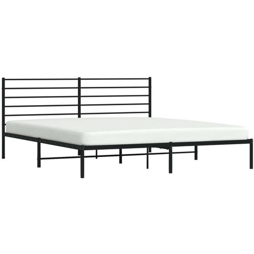 VidaXL Metalni okvir za krevet s uzglavljem crni 193x203 cm Slike